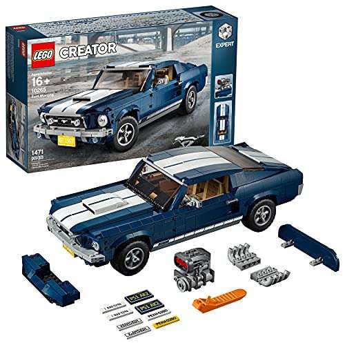 LEGO 10264 Ford Mustang, Azul, Maqueta para Construir Adultos, Réplica de Coche Coleccionable, Años 60