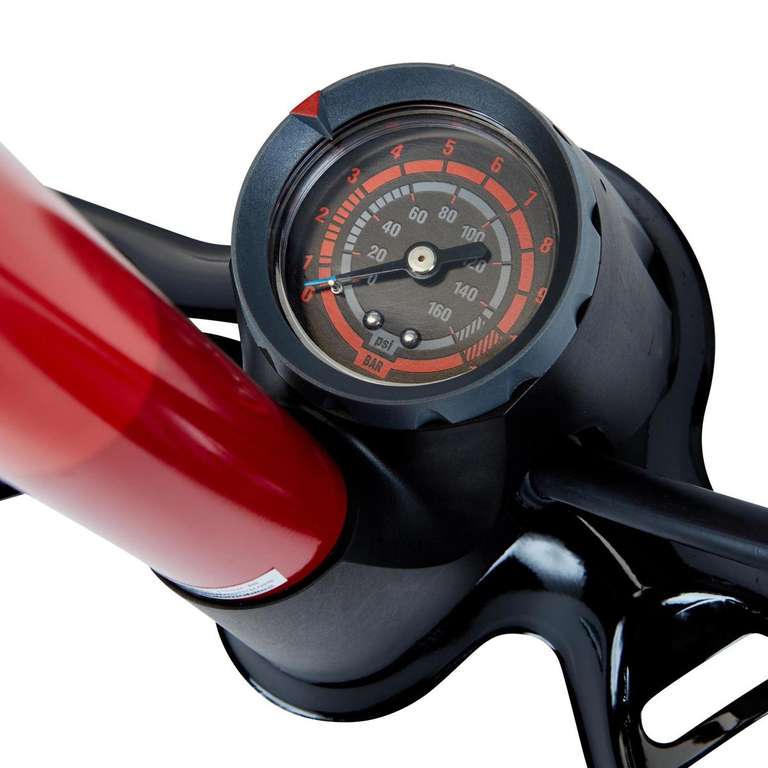 Bomba de aire de pie bicicleta Decathlon Riverside 900 rojo con nanómetro. Recogida gratis en tienda