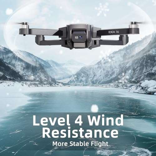 le-idea Drones con Camara 4K, Drone con Motor sin Escobillas Dron Velocidad 40km/h 5GHz WIFI FPV Dron con 2 Camaras