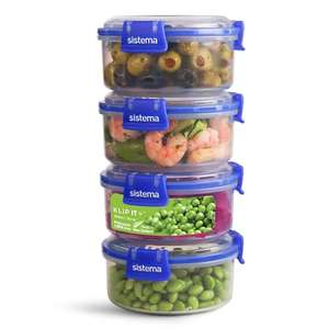 Sistema KLIP IT recipientes redondos para guardar alimentos | 300 ml | Sin BPA | 4 unidades