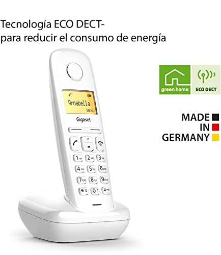 Gigaset A170 Teléfono Fijo DECT Inalámbrico, Pantalla Gráfica Iluminada, Agenda de 50 Contactos, Fácil de Usar