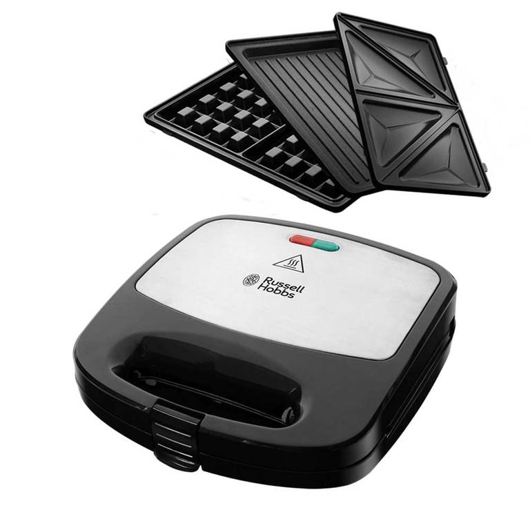 Russell Hobbs Sandwicheras [3 en 1: gofrera, tostadora, grill] Fiesta (750 W, placas antiadherente aptas para lavavajillas