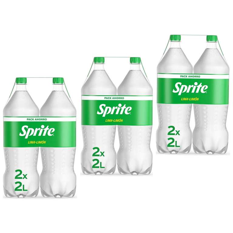 3 x Pack 2 Sprite Lima-Limón, Bajo en Azúcares y Calorías, 2L [Total 6 botellas, 12L]