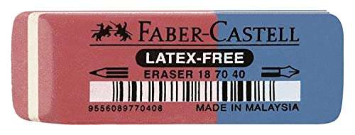 Faber-Castell 187040 – Goma de borrar de látex Free, de tinta/plomo, 7070 – 40