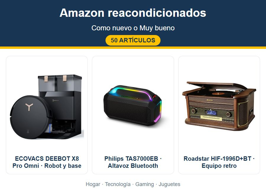 Recopilatorio Amazon reacondicionados | 50 artículos Como nuevo o Muy bueno