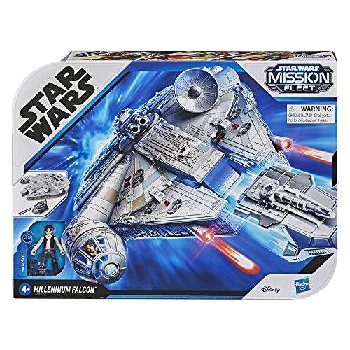 Figura y vehículo de Star Wars Mission Fleet Han Solo Millennium Falcon a escala