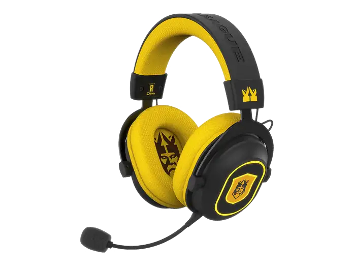 Auriculares gaming - FR-TEC King League, Supraaurales, Bluetooth, Micrófono, Amarillo y Negro