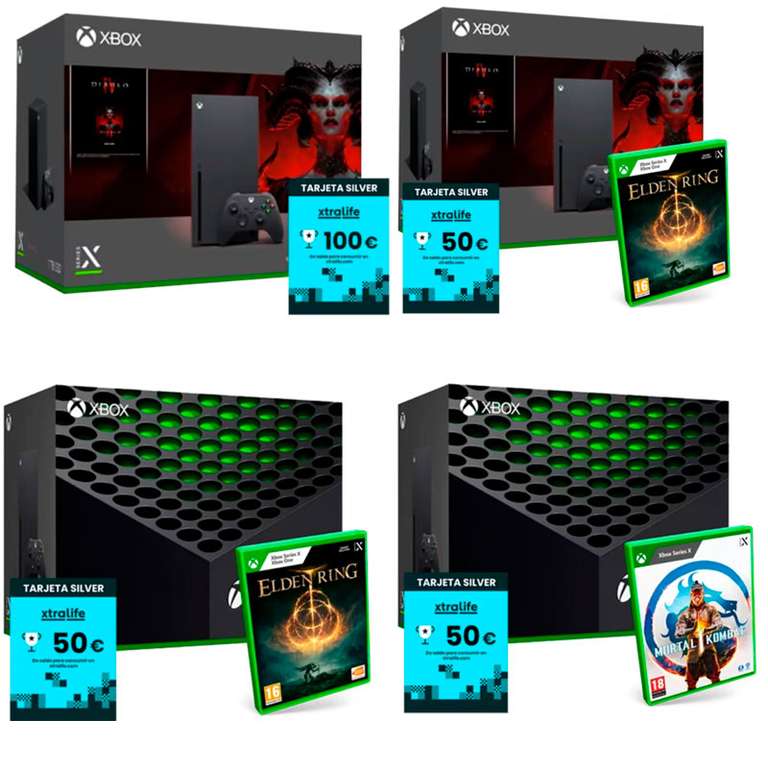 Pack Consolas - Xbox Series X (+Diablo IV+Saldo / Diablo IV+Elden Ring+Saldo / Diablo IV+Mortal Kombat 1 +Saldo)