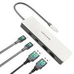 WAVLINK Hub USB C, concentrador USB C de 10 Gbps, 2 Puertos USB C 3.2, 2 Puertos USB A 3.2, Compatible con iMac/MacBook/Chromebook/DELL/HP