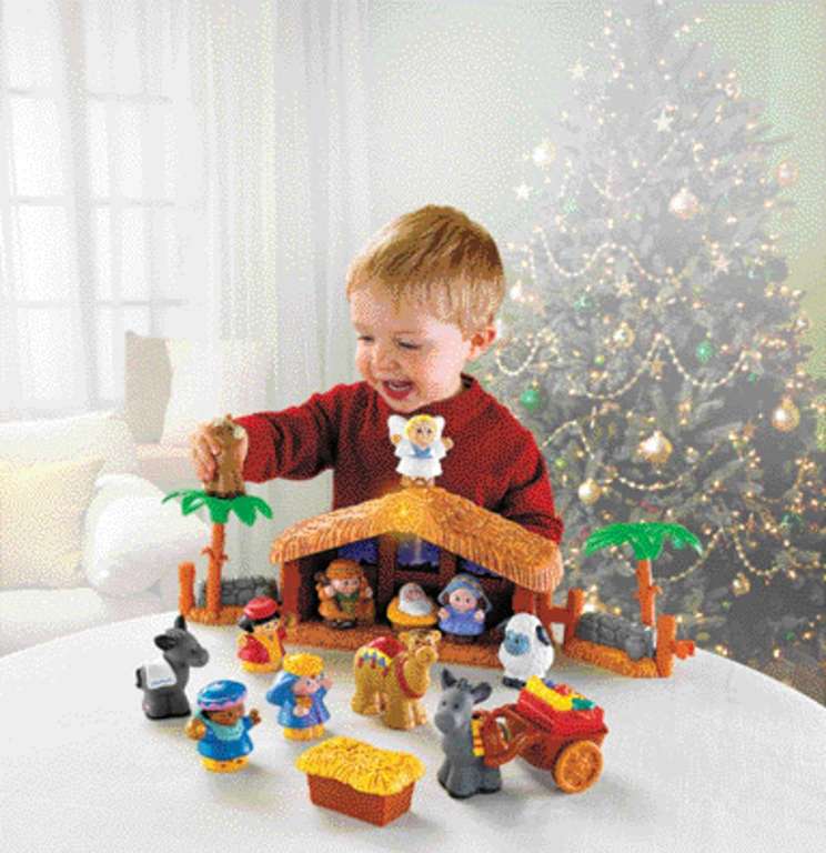 Fisher-Price Little People, pack de 12 figuritas Conjunto de Belén, juguetes bebés +1 año (Mattel J2404)