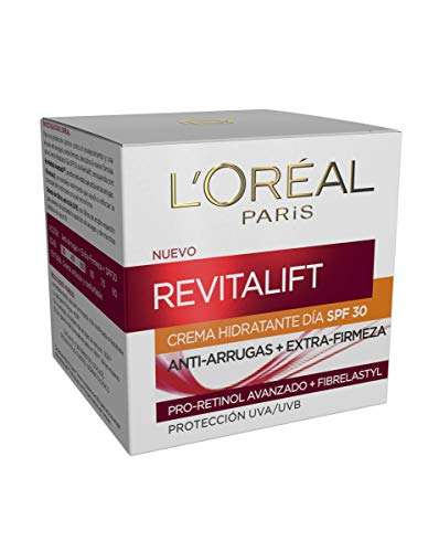 3x L'Oreal Paris Revitalift Crema de Día Anti-edad Hidratante con Protección Solar SPF 30, Antiarrugas y Extra Firmeza, 50 ml. 5'08€/ud