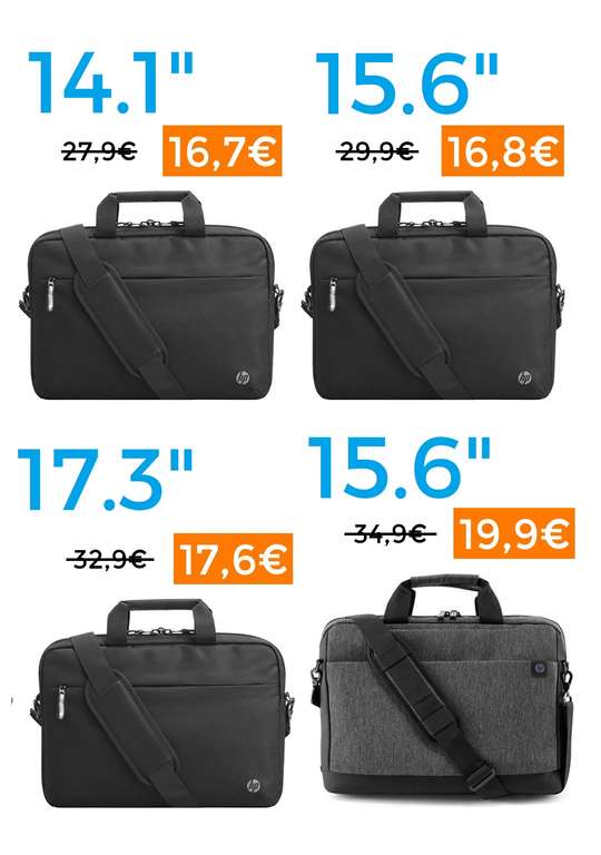 Selección de bolsas para portátiles HP Renew desde 16,7€ (Precio con envío incluido)