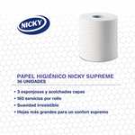 (16,80 € recurrente y cupón) Nicky Supreme Papel Higiénico | 42 rollos | 3 capas, 160 servicios por rollo | Suavidad irresistible 100% papel