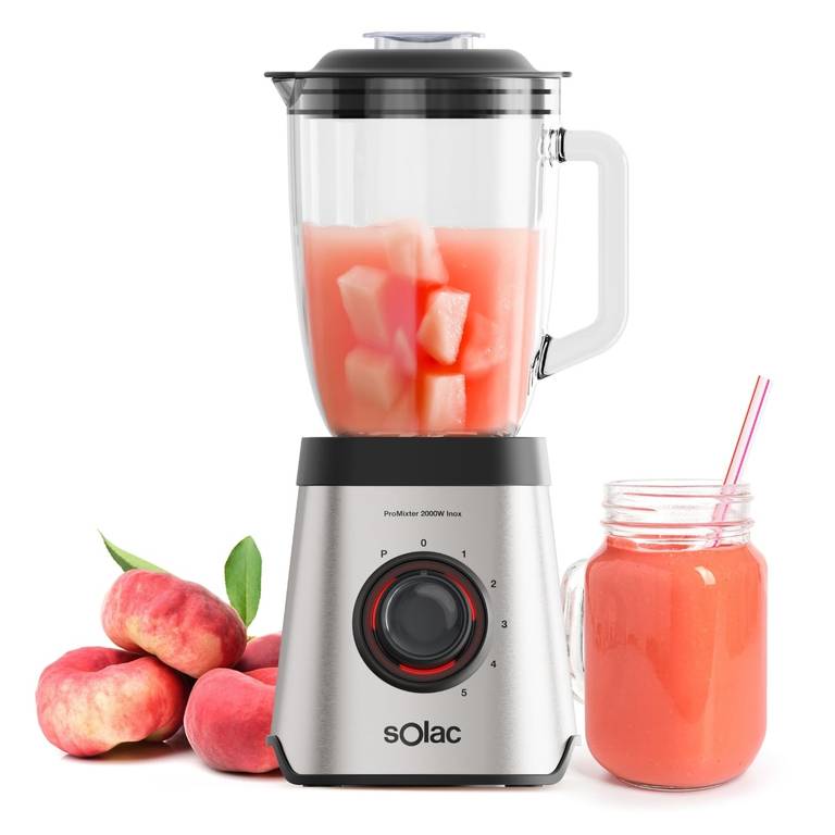 Solac – Batidora de vaso Promixter 2000 W | Jarra de vidrio de 1.75L