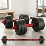 Juego de Mancuernas Ajustables 2 en 1 – Set 10 kg con Barra