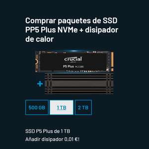 Crucial P5 Plus SSD 1TB NVMe PCIe 4.0 + Disipador de calor