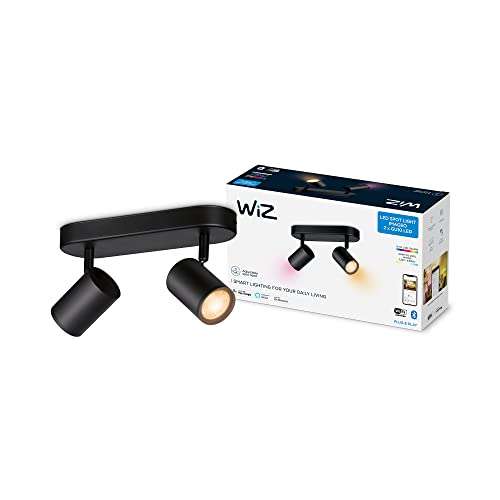 WiZ – Lámpara inteligente Imageo, 2 Focos LED Inteligentes, Luz Blanca y de Colores, tecnología SpaceSense y compatible con Alexa
