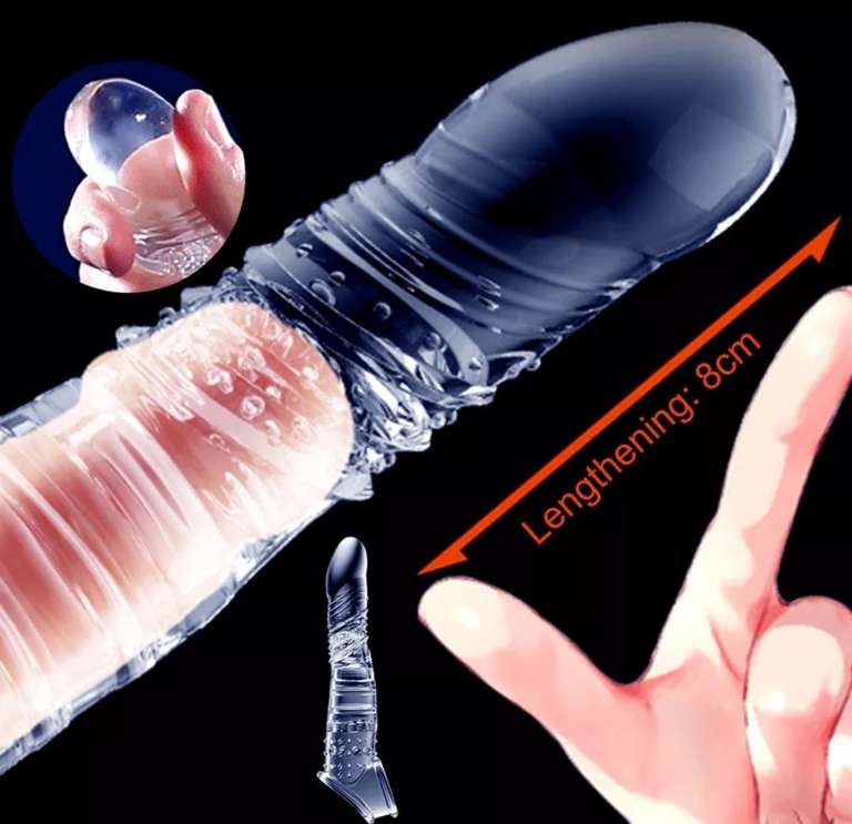 Funda/preservativo elástica de extensión de pene