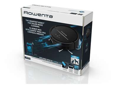 Robot aspirador - Rowenta RR7755WH, Serie 80 con mopa, 70 dB, Asistente de  voz, Con Animal Turbo, WiFi, Negro » Chollometro