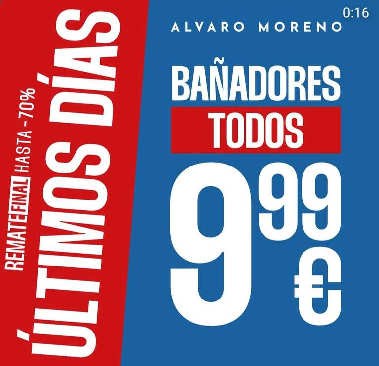 Bañadores Álvaro Moreno TODOS 9'99€. Más de 100 modelos