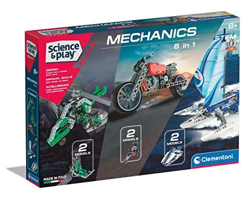 Clementoni- Science & Play Build - Mechanics 6 in 1 - juego de construcciones m( 97861)