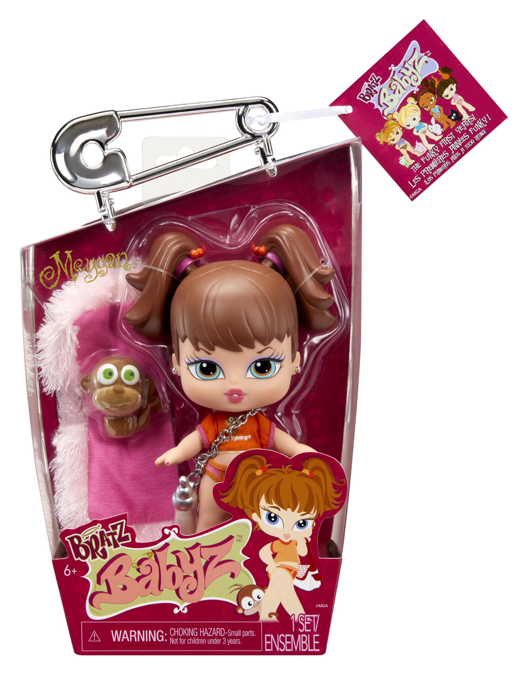 Bratz Babyz - Muñeca de Moda Coleccionable - Meygan - con Moda Real y Mascota - Juguete Infantil