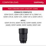 Objetivo retratero Samyang 85mm f1.4 para Sony