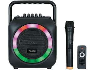Altavoz Portátil - Fonestar BOX-35LED, Micrófono, Bluetooth, Karaoke, Efectos Luminosos, Negro