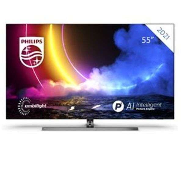 Philips 55OLED856 / UHD OLED Android TV 55 Pulgadas, Smart TV 4K con Ambilight, Imagen HDR Vibrante, Visión Dolby y Sonido Atmos