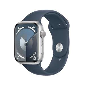 Apple Watch Series 9 [GPS] Caja de Aluminio en Plata de 45 mm y Correa Deportiva Azul tempestad - Talla S/M