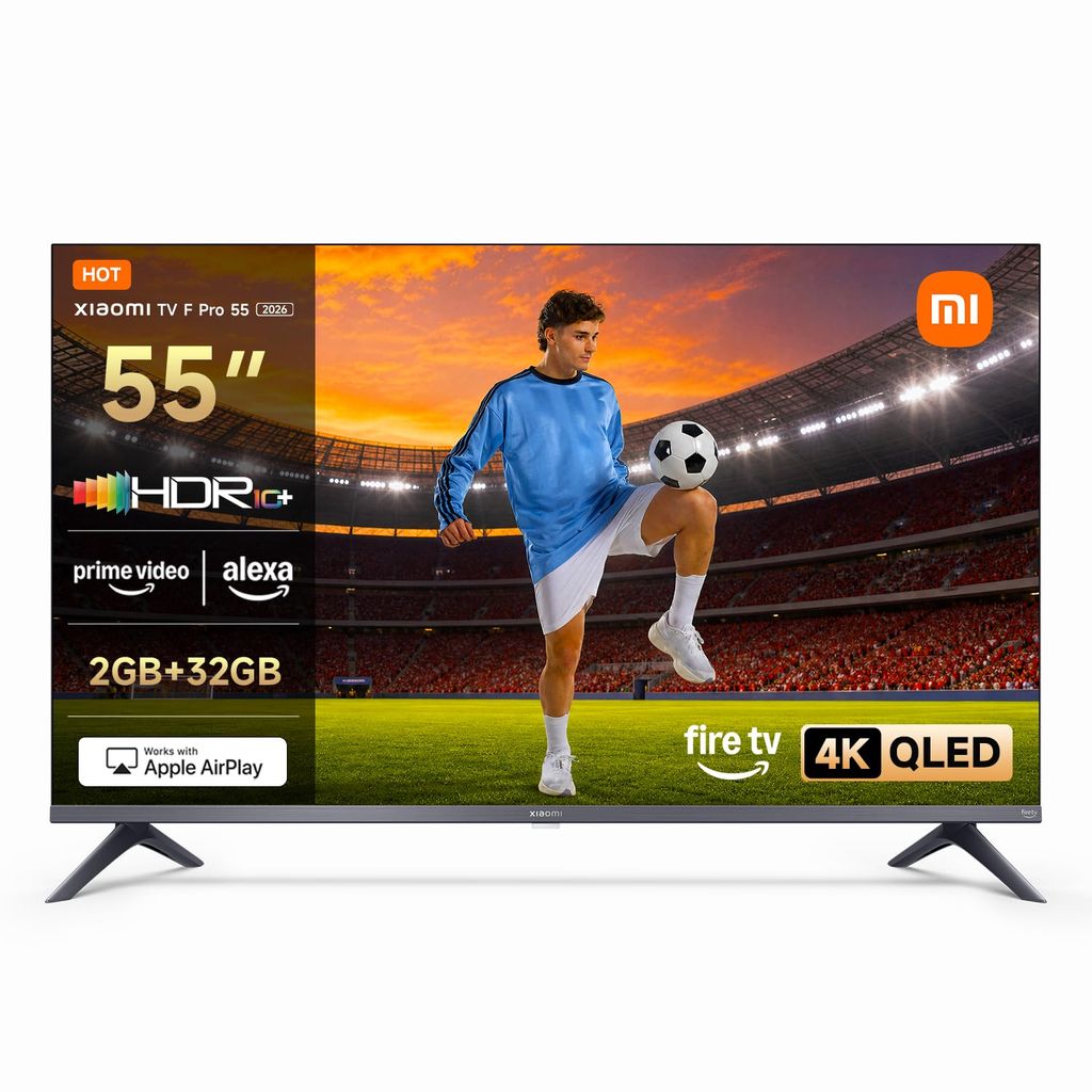 XIAOMI TV F Pro 55, 55 Pulgadas (140 cm), 4K UHD QLED, Smart TV, Fire OS8, Control por Voz Alexa, HDR10+, Modo Game Boost 120Hz, , 2GB+32GB