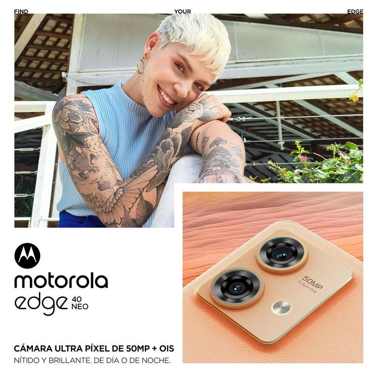 Motorola Edge 40 Neo - 12/256GB, 6.55" pOLED 144Hz, IP68, 50Mp Ultra Pixel, 68W Turbopower, Dolby Atmos, Android 13, 5000mAh - Smartphone 5G