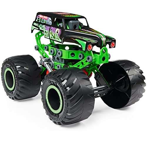 MECCANO Junior, Kit de construcción del Modelo Oficial Monster Jam Grave Digger Monster Truck Stem con Motor de fricción