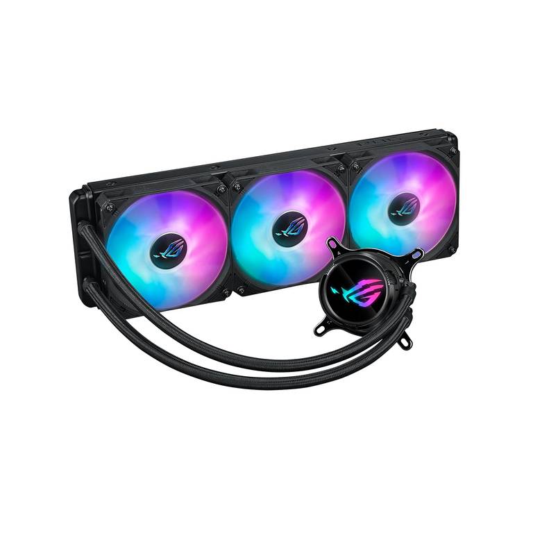 ROG Strix LC III 360 ARGB – Refrigerador líquido AiO con Bloque de Agua Giratorio 360°, Bomba Gen7 v2 de Asetek, Ventiladores ROG ARGB