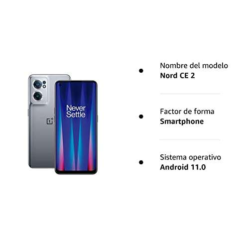 OnePlus Nord CE 2 5G con 8GB RAM y 128GB de memoria smartphone sin SIM con Cámara triple con IA de 64MP y Carga rápida de 65W