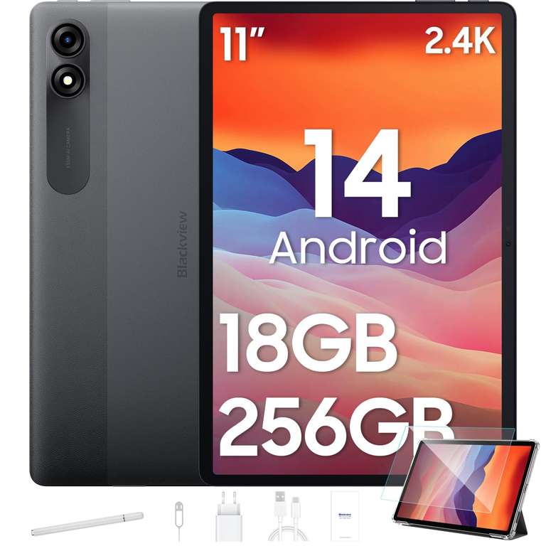 Tablet BLACKVIEW Tab9 WiFi 11 Pulgadas FHD+ 18(6+12)GB RAM + 256GB ROM(TF 2TB) Android 14, Bat.8000mAh 13MP+5MP Gaming Tablet 5G , Face ID