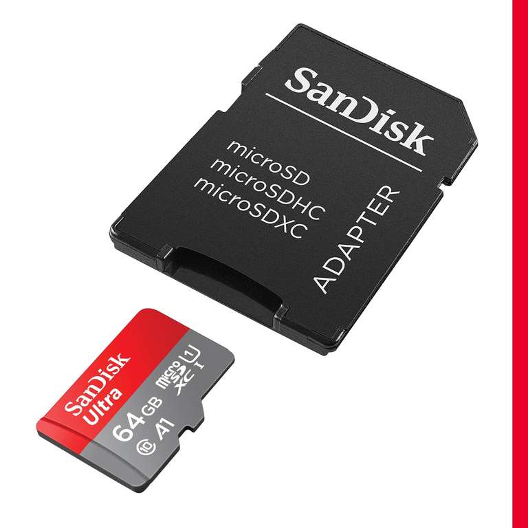 SanDisk Ultra microSDXC 64GB UHS-I A1 Clase 10 con Adaptador (+ PcComponentes)
