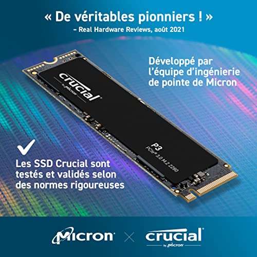 Crucial P3 2TB M.2 PCIe Gen3 NVMe SSD interno - Hasta 3500MB/s - CT2000P3SSD8