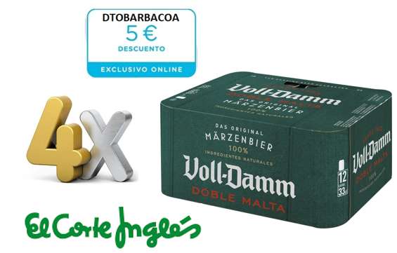 Voll-Damm Cerveza - 4 x (pack de 12) - Total: 48 latas x 33 cl.