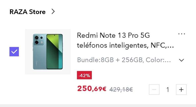 Redmi note 13 pro 5G de 8GB/256GB