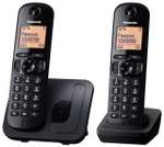 Panasonic KX-TGC210SPB Teléfono Inalámbrico, Base y 1 Auriculares, Identificador y Bloqueo de Llamadas, Manos Libres,Despertador, LCD, Negro