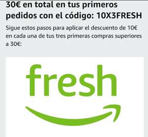 30€ de regalo en Amazon fresh - 10€ en cada pedido - Primeras compras