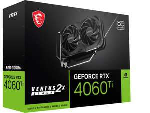 MSI GeForce RTX 4060 Ti VENTUS 2X BLACK 8G OC // VENTUS 3X por 400€