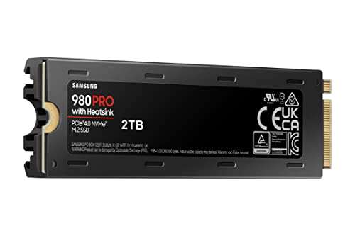 Samsung 980 PRO SSD with Heatsink 2TB PCIe Gen 4 NVMe M.2 Internal Solid State Hard Drive, Heat Control, Max Speed, PS5 Compatible