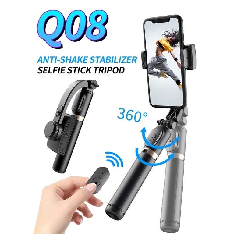 Estabilizador Uniaxial para vídeo móvil, palo de Selfie con Bluetooth, soporte de disparo Horizontal y Vertical, antivibración, Vlog
