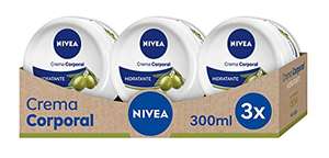 NIVEA Crema Corporal Aceite de Oliva en pack de 3 (3 x 300 ml), crema hidratante corporal con ingredientes naturales