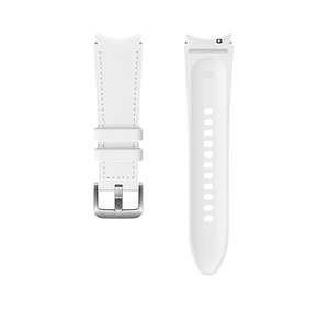 Correa - Samsung Hybrid Leather Band, Para Galaxy Watch 4, S/M, Cuero, Blanco