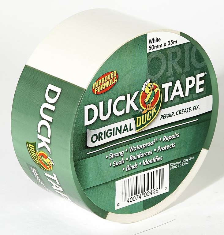 Cinta americana Duck Tape blanca 25 metros × 50 mm