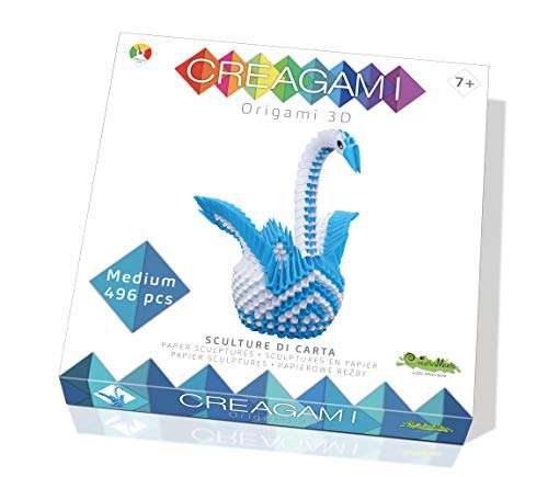 Origami Cisne 3D para realizar con 496 Piezas distribuidas en 24 cartulinas de Colores