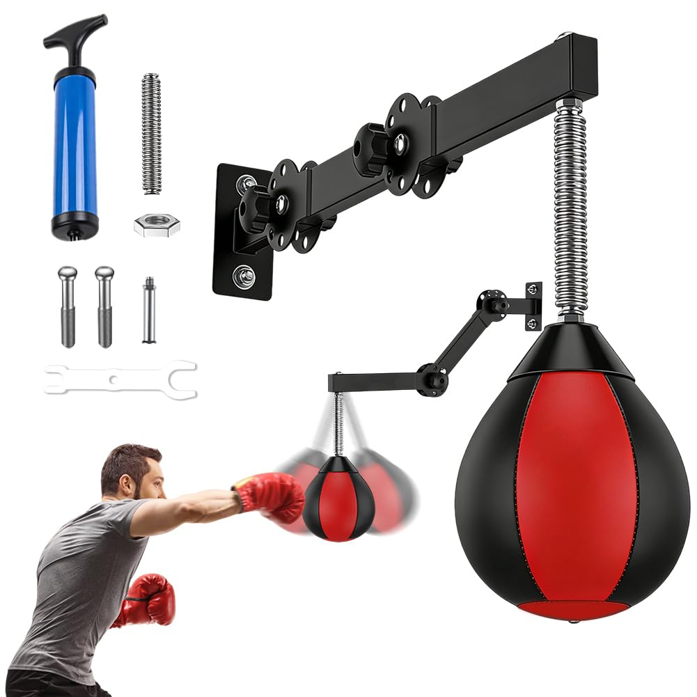Punchingball - Saco de boxeo para colgar en la pared, bola de boxeo con suspensión, saco de boxeo colgante con plumas